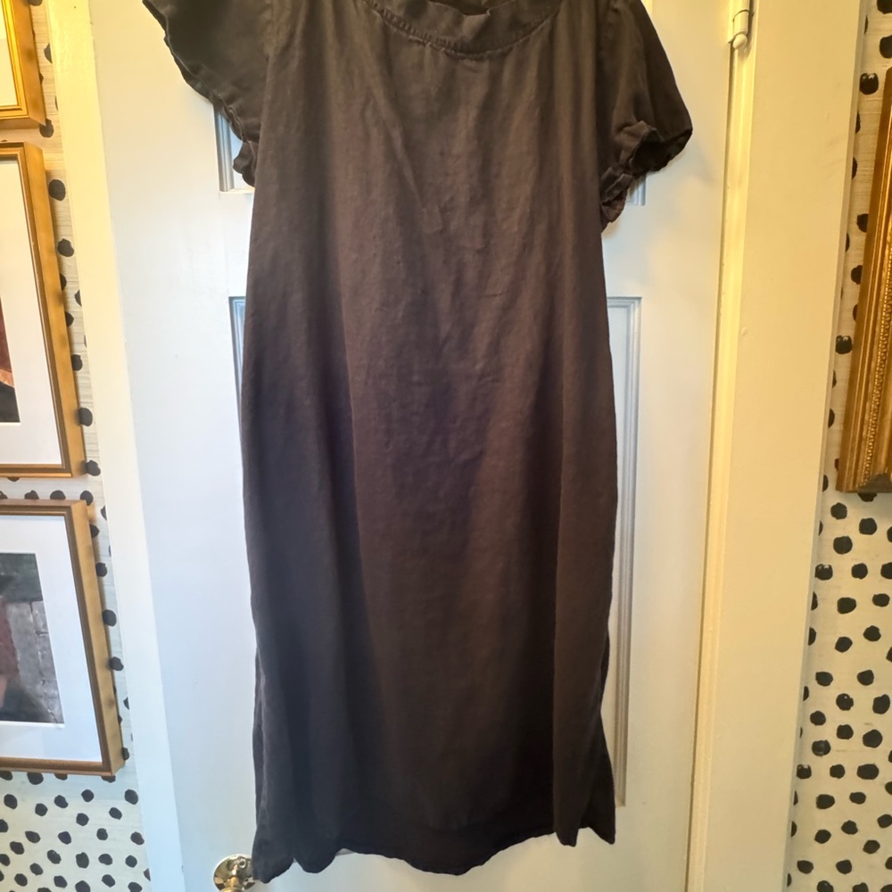Flax Elegant Black linen Dress